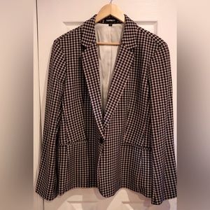 EXPRESS Plaid pink, white and black blazer size 18